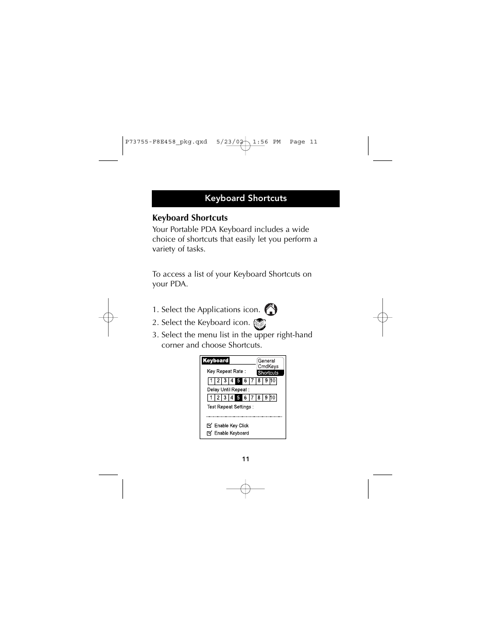 Belkin PORTABLE KEYBOARD FOR PALM P73755 User Manual | Page 13 / 21