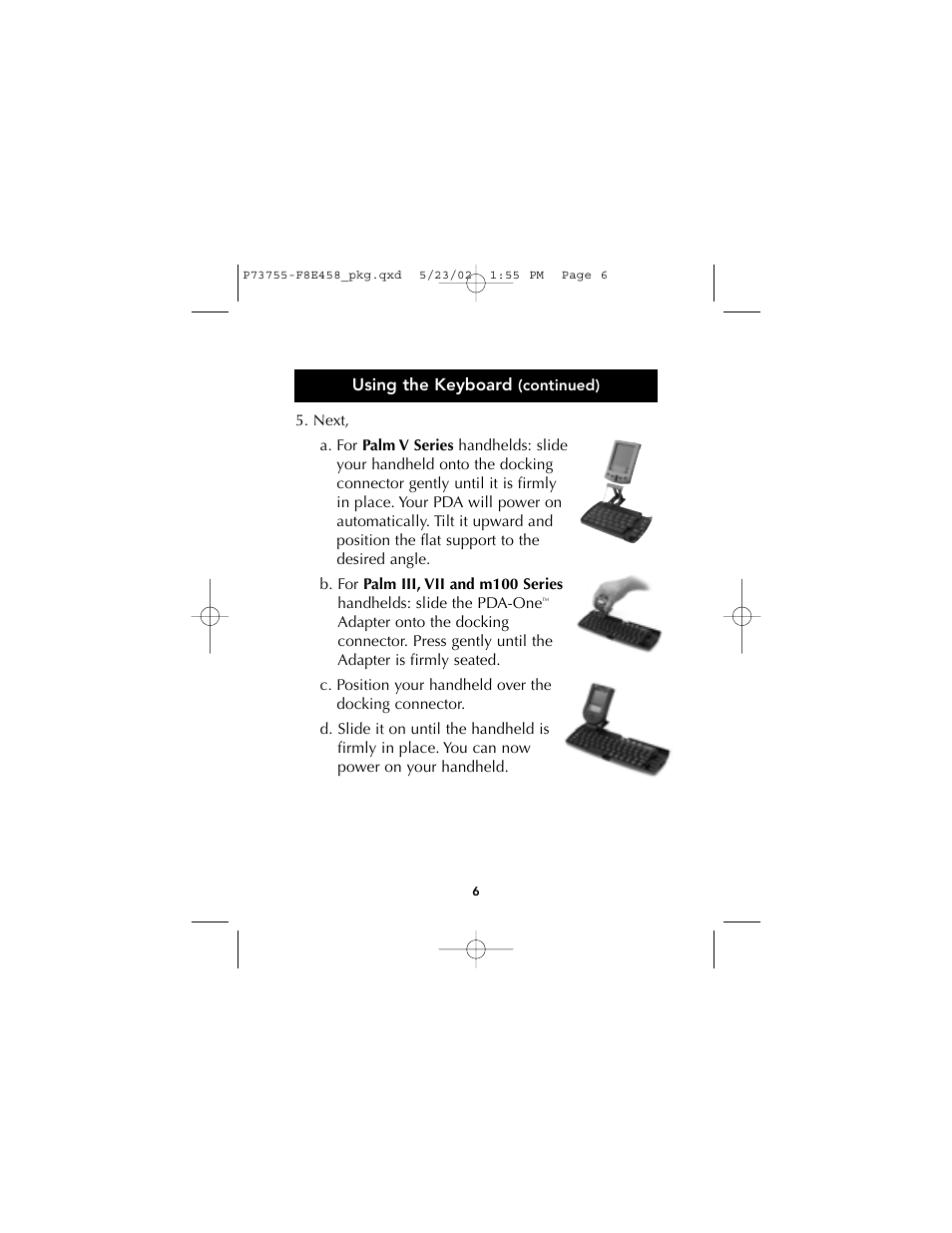 Belkin PORTABLE KEYBOARD FOR PALM P73755 User Manual | Page 8 / 21