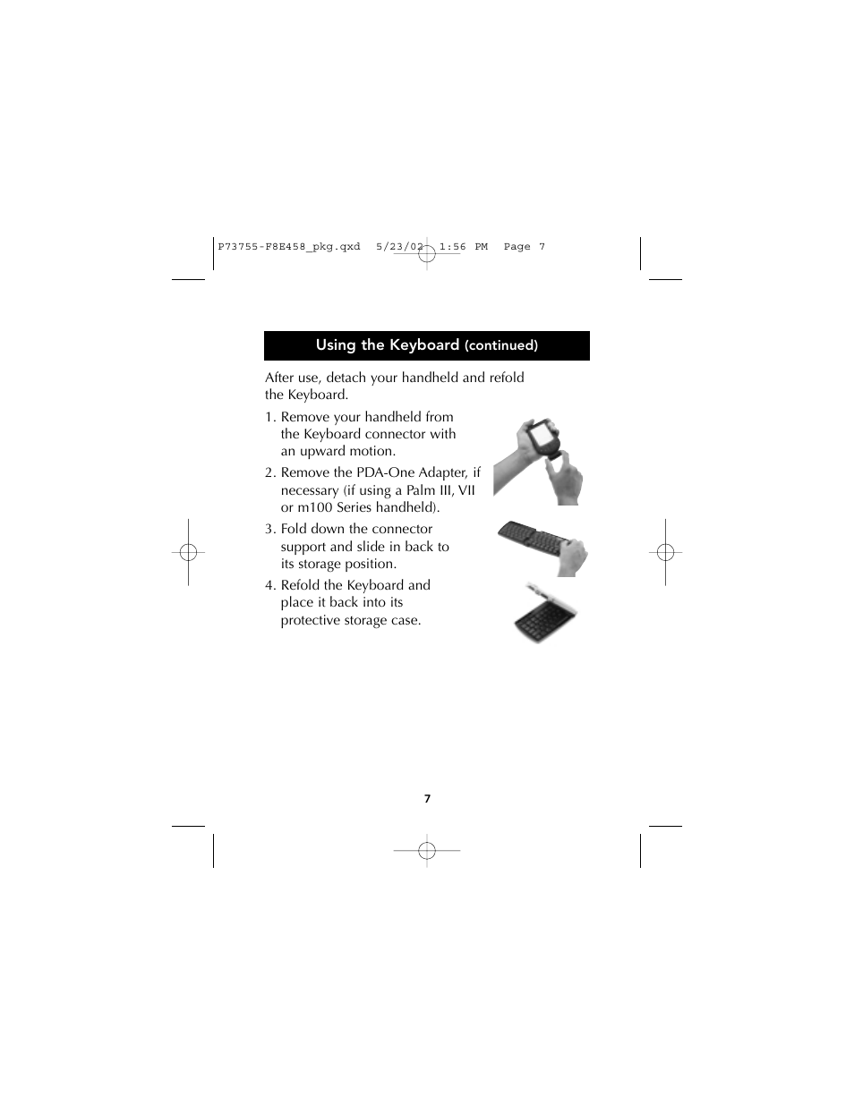 Belkin PORTABLE KEYBOARD FOR PALM P73755 User Manual | Page 9 / 21