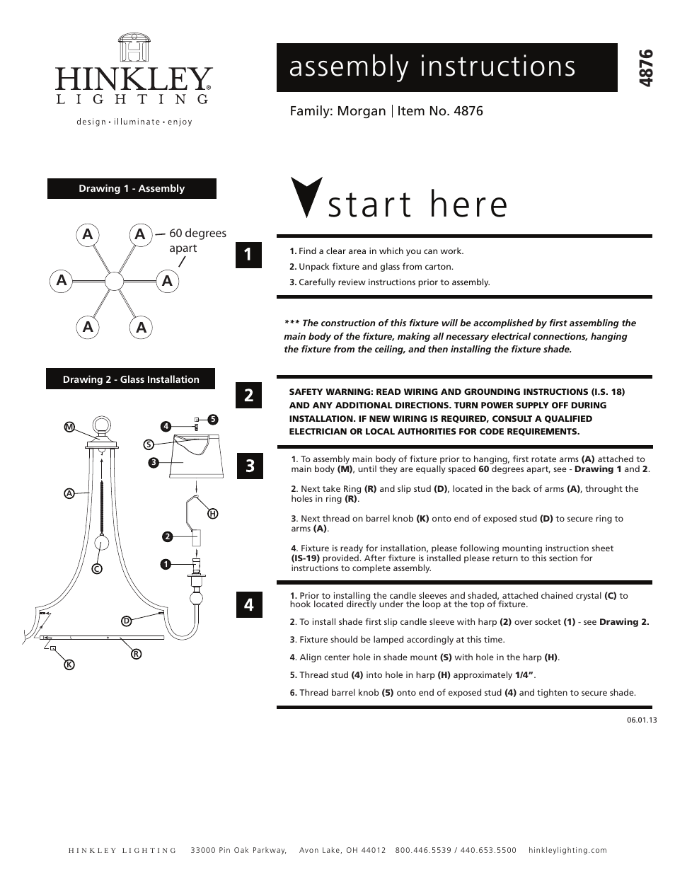 Hinkley Lighting MORGAN 4876BR User Manual | 3 pages