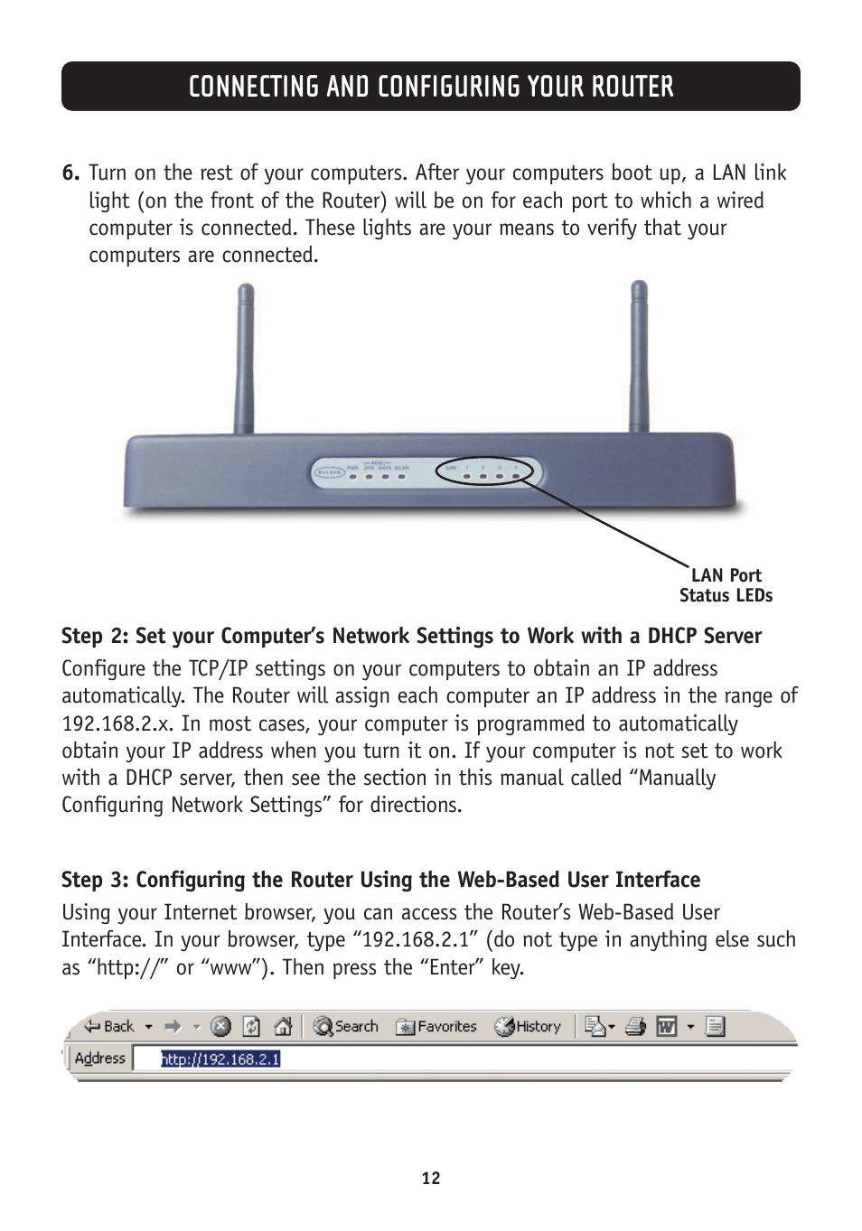Connecting and configuring your router | Belkin F5D7630-4A User Manual | Page 14 / 68
