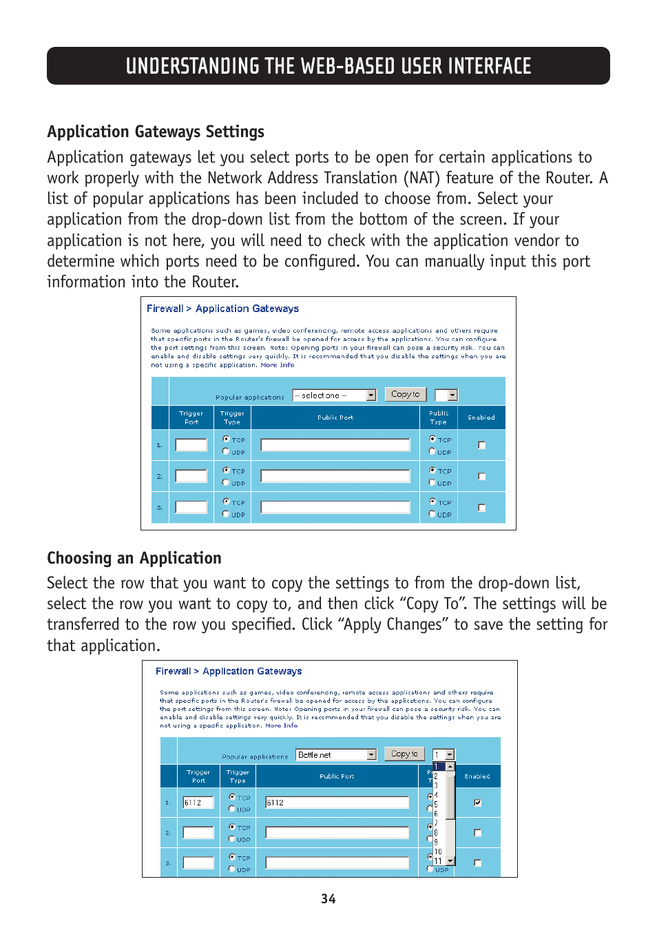 Understanding the web-based user interface | Belkin F5D7630-4A User Manual | Page 36 / 68