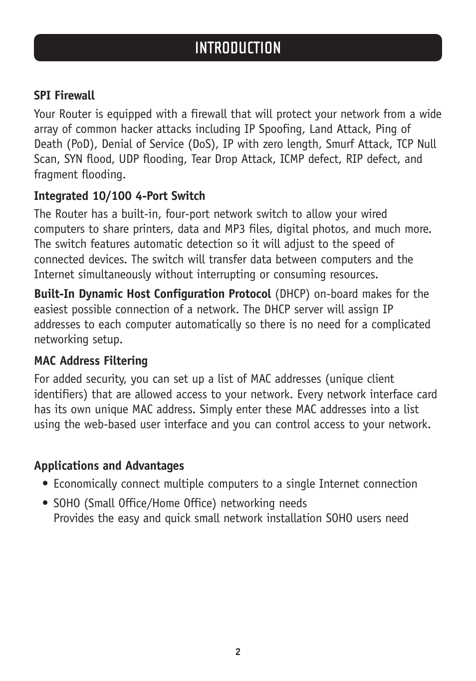 Introduction | Belkin F5D7630-4A User Manual | Page 4 / 68