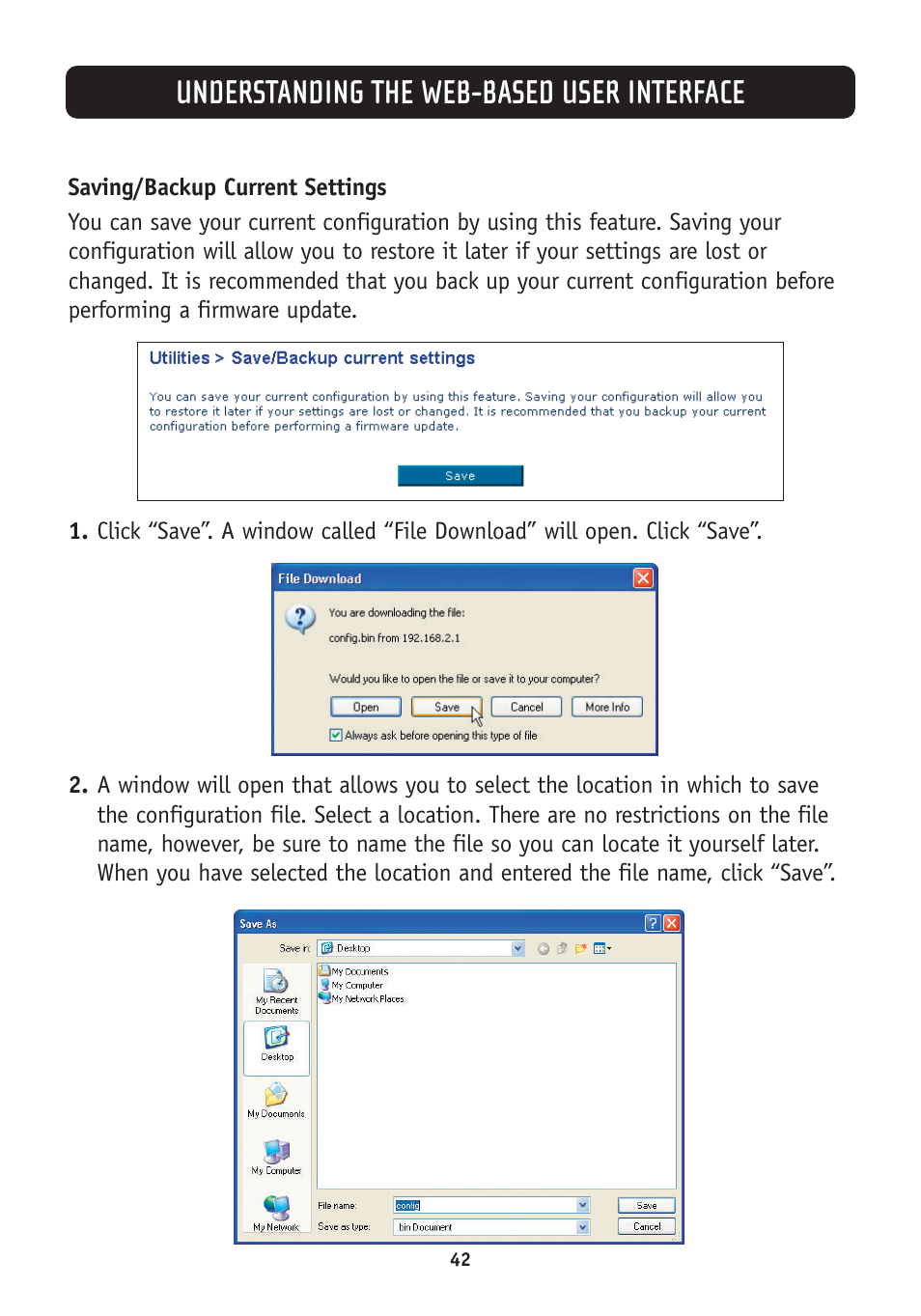 Understanding the web-based user interface | Belkin F5D7630-4A User Manual | Page 44 / 68
