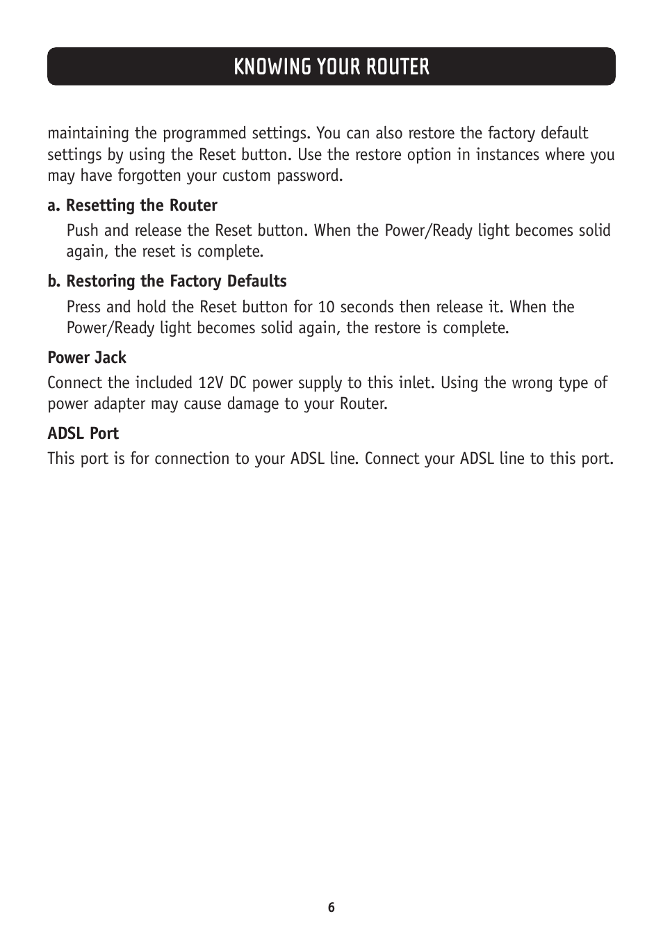 Knowing your router | Belkin F5D7630-4A User Manual | Page 8 / 68