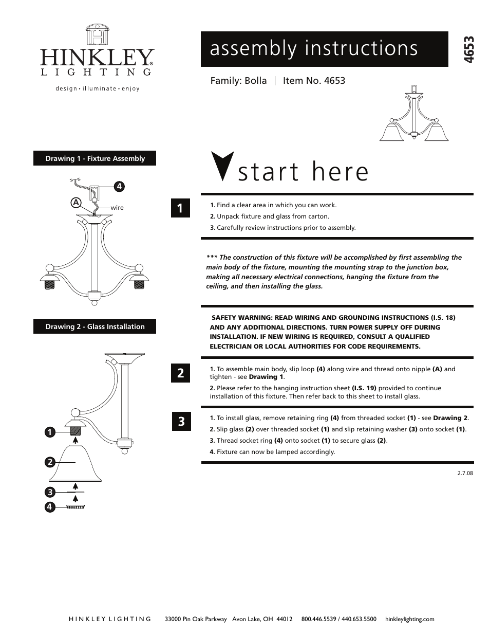 Hinkley Lighting BOLLA 4653OB User Manual | 1 page