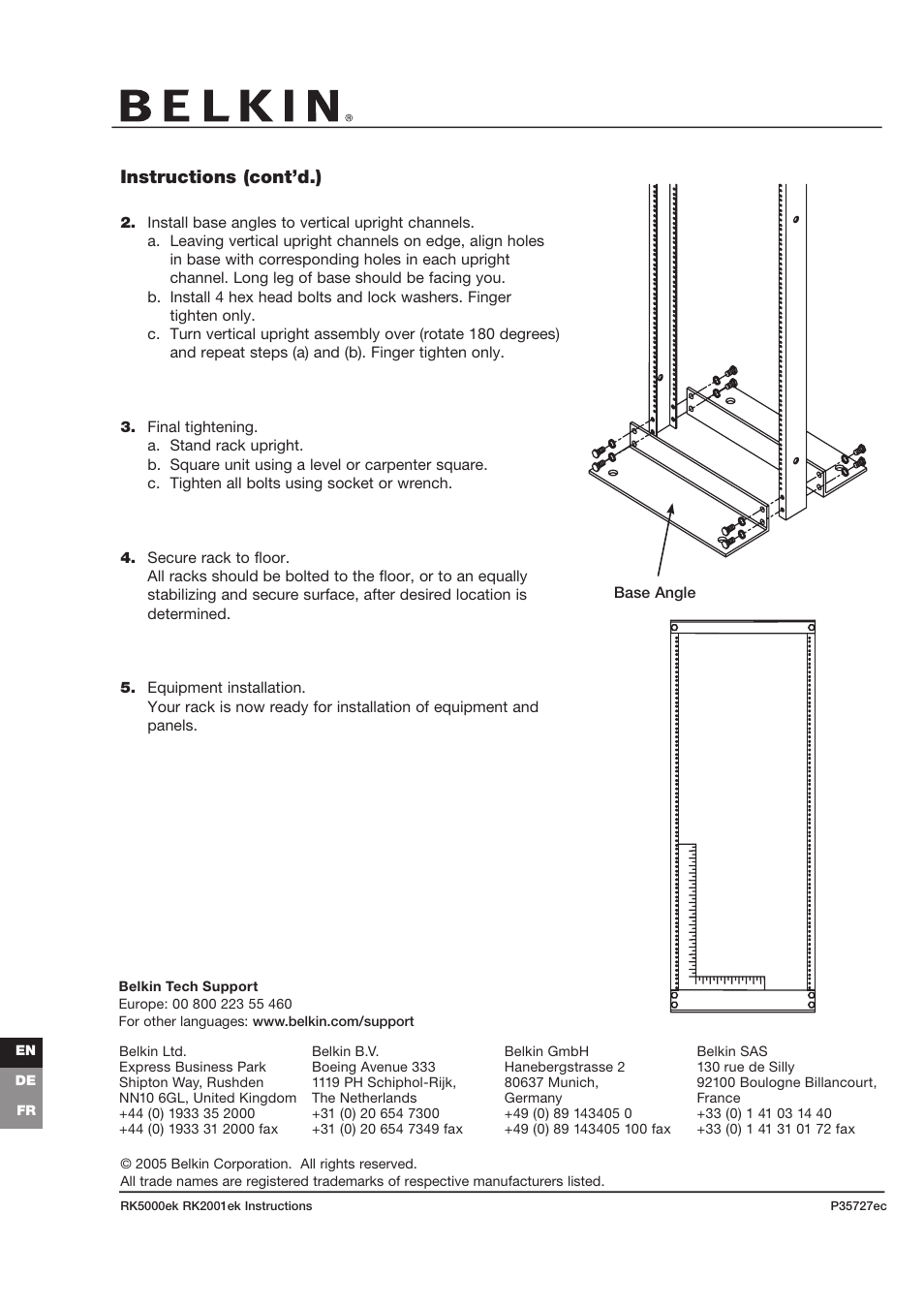 Instructions (cont’d.) | Belkin P35727ec User Manual | Page 2 / 6