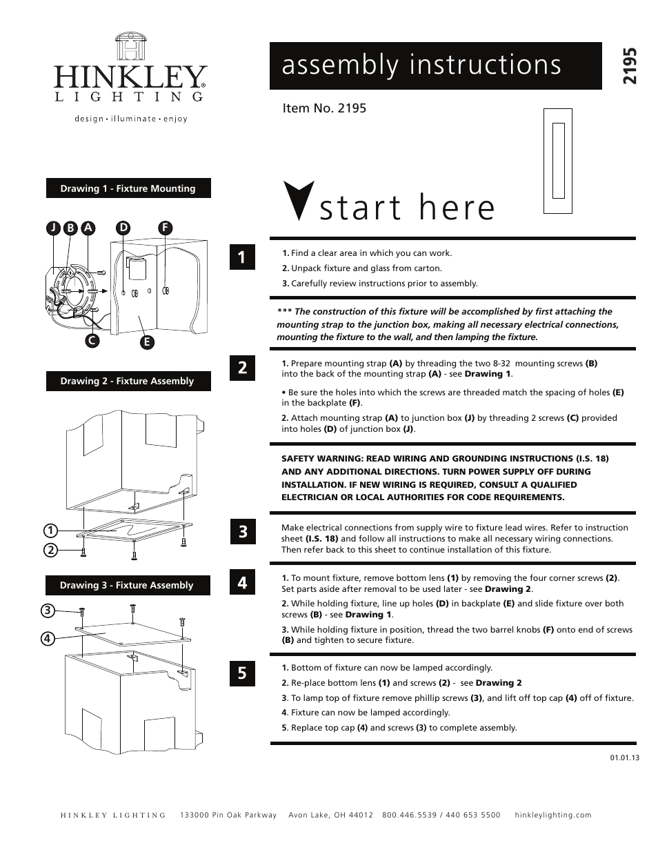 Hinkley Lighting DORIAN 2195 User Manual | 3 pages