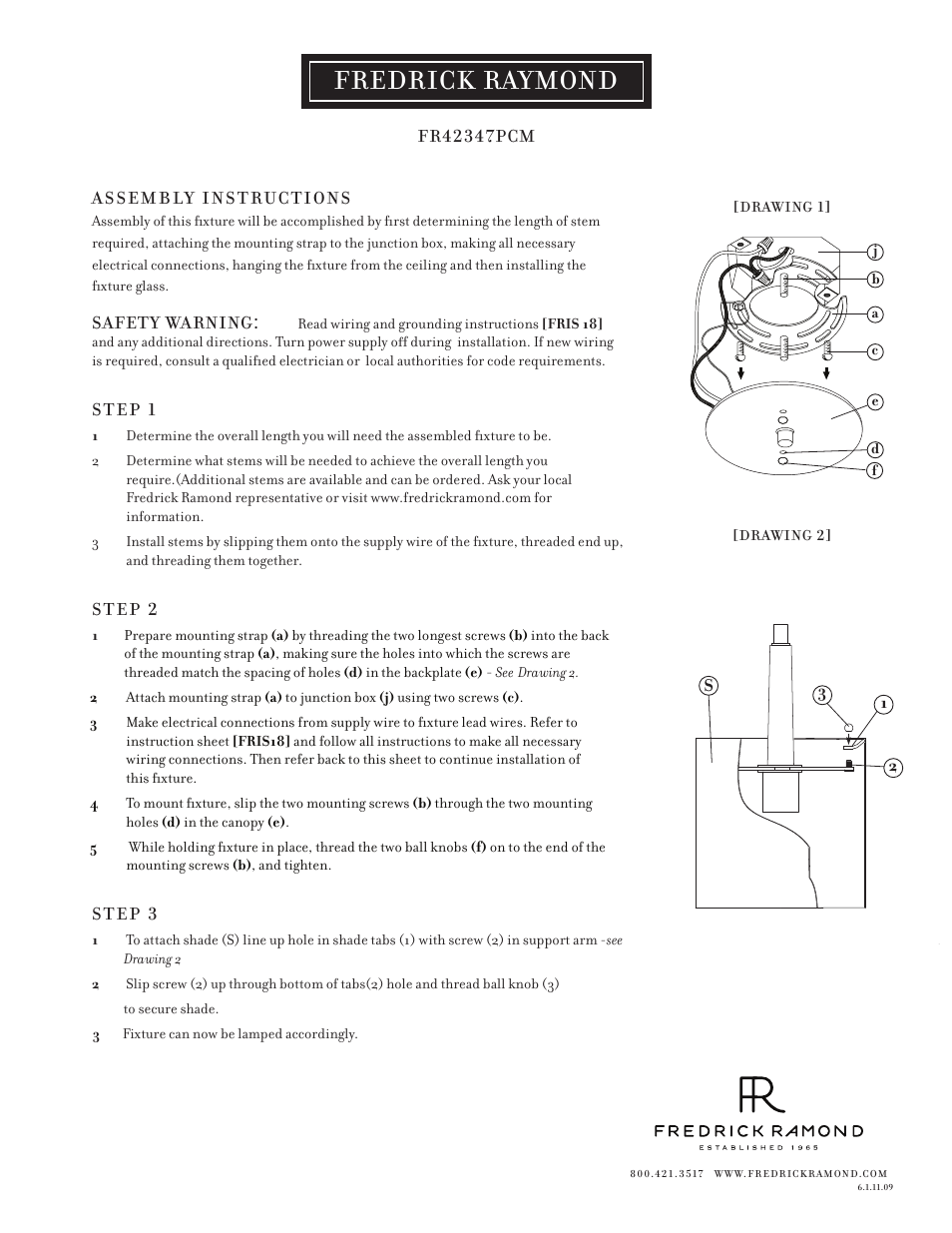 Hinkley Lighting CAMERON FR42347PCM User Manual | 1 page