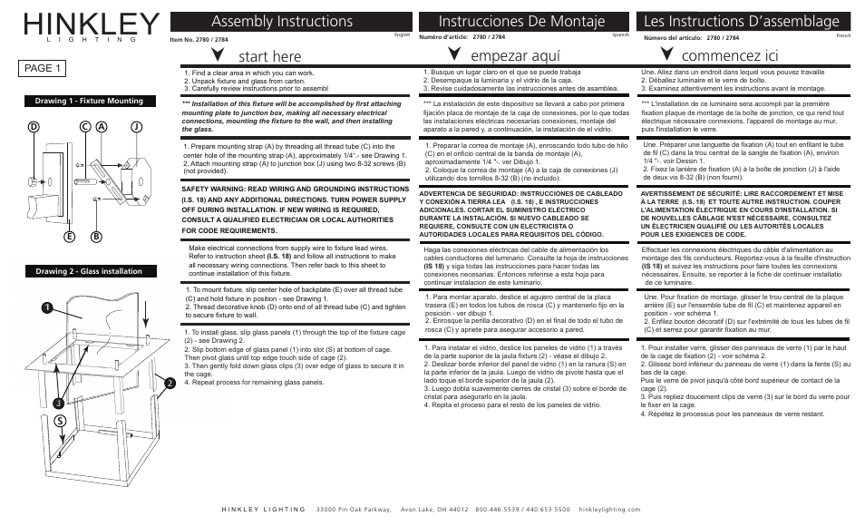 Hinkley Lighting CHATFIELD 2784 User Manual | 4 pages
