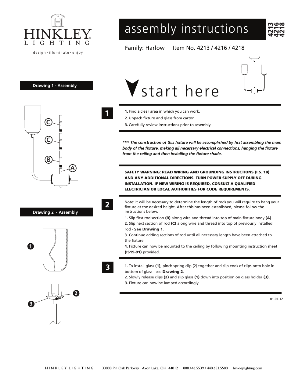Hinkley Lighting HARLOW 4218PN User Manual | 3 pages