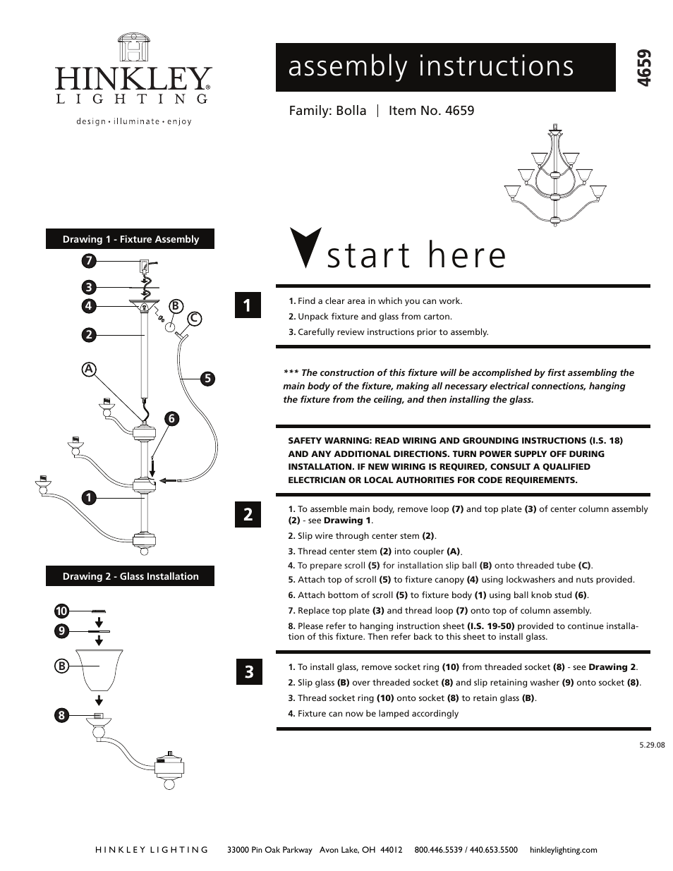 Hinkley Lighting BOLLA 4659OB User Manual | 3 pages