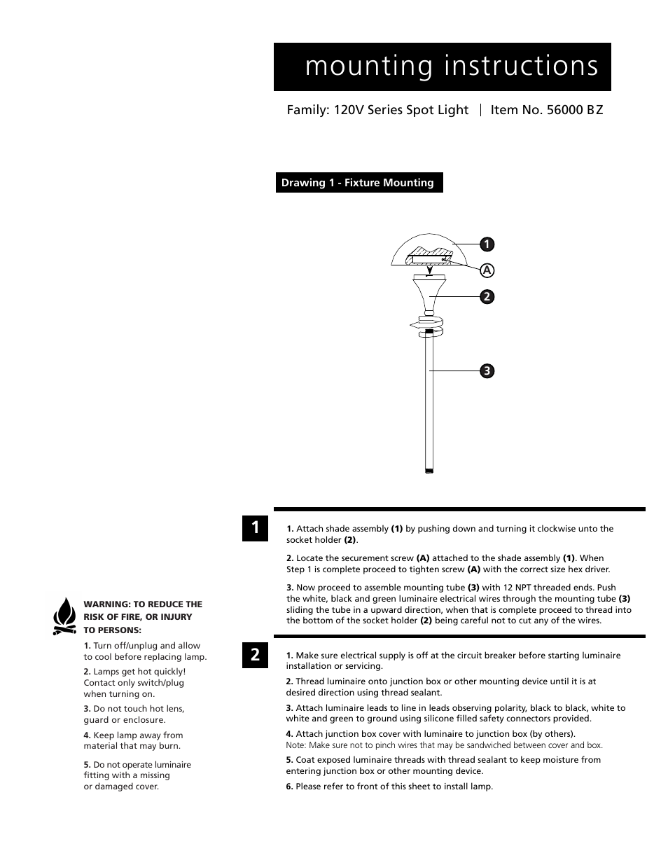 Is56000back.ai, Mounting instructions | Hinkley Lighting MUSHROOM PATH LIGHT 56000 User Manual | Page 2 / 2