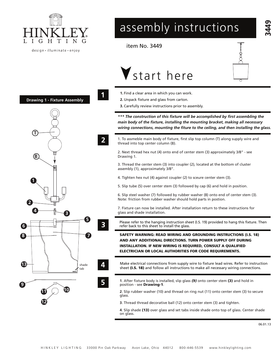 Hinkley Lighting ZELDA 3449PN User Manual | 3 pages