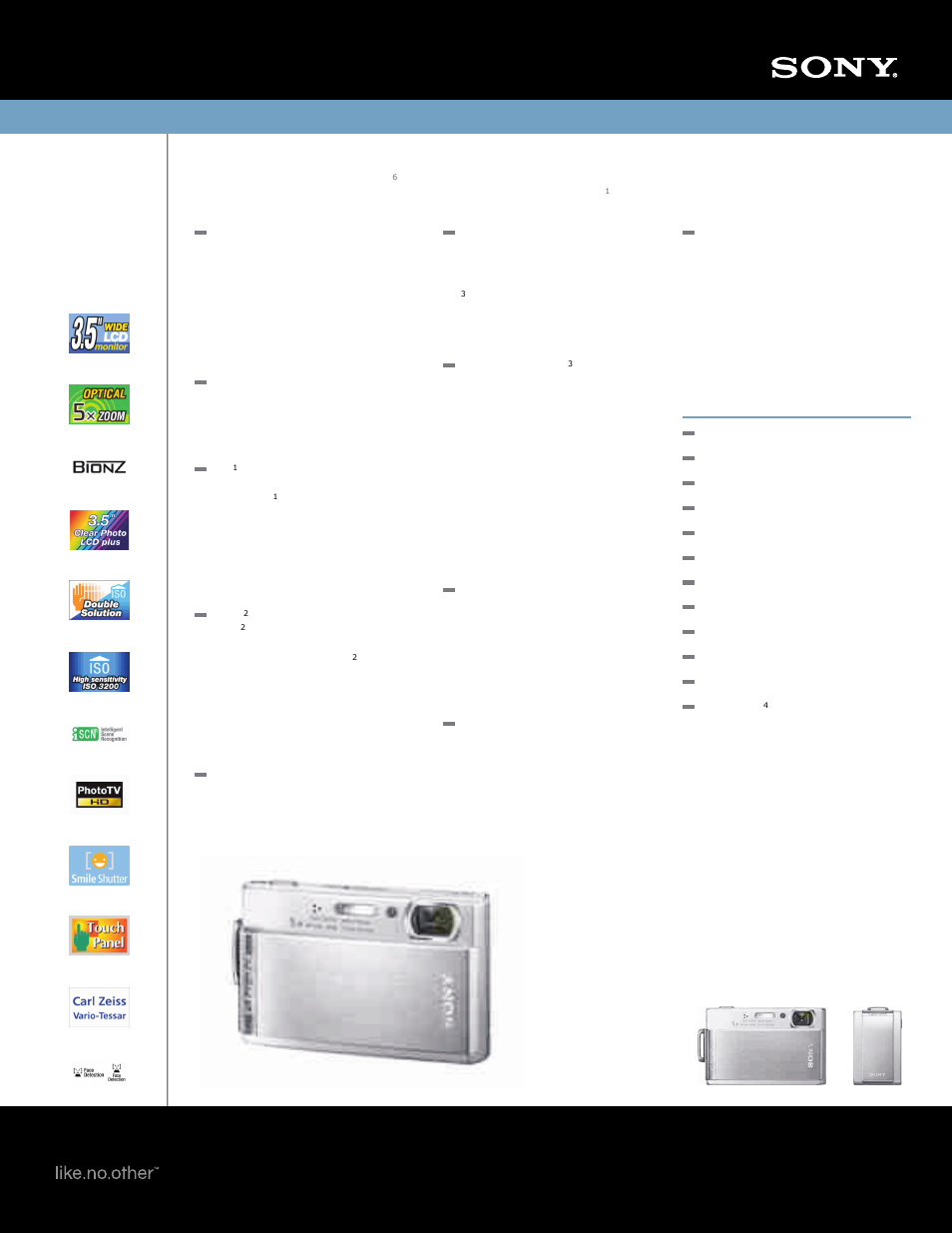 Sony DSC-T300 User Manual | 2 pages