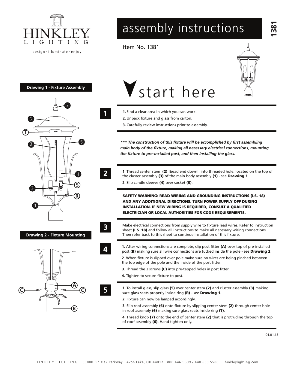 Hinkley Lighting CHESTERFIELD 1381 User Manual | 2 pages