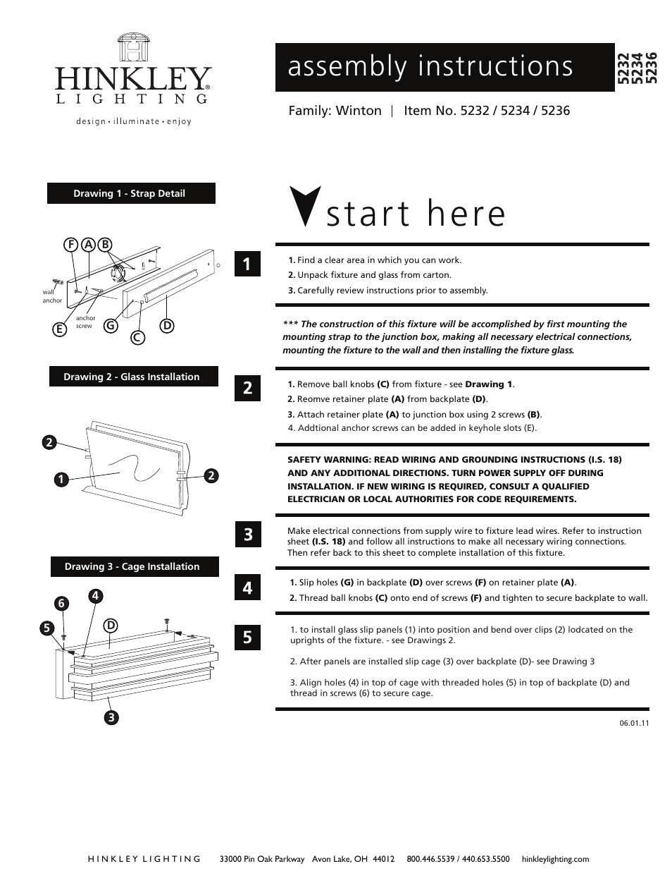 Hinkley Lighting WINTON 5236 User Manual | 2 pages