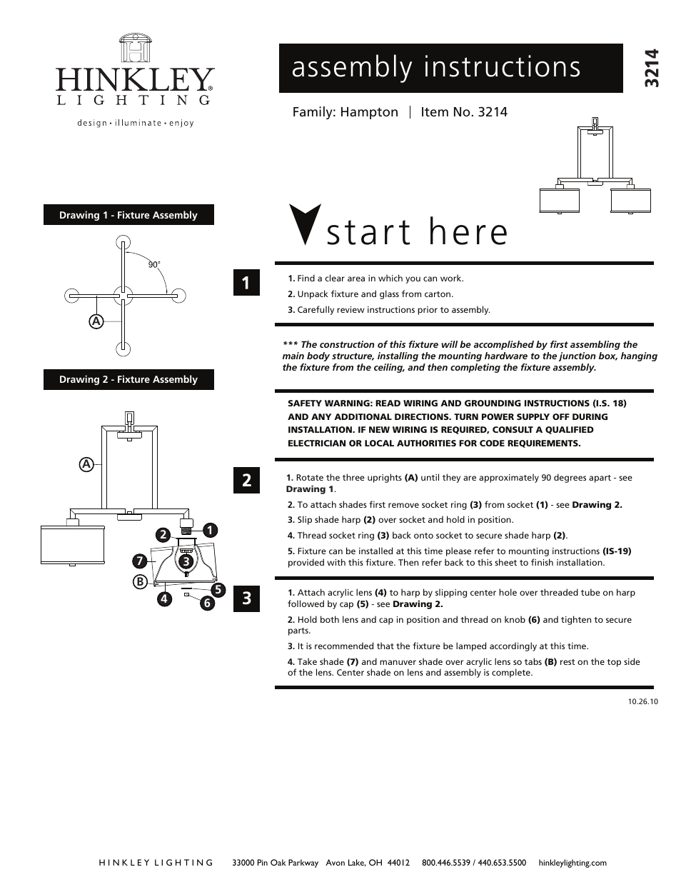 Hinkley Lighting HAMPTON 3214AN User Manual | 2 pages