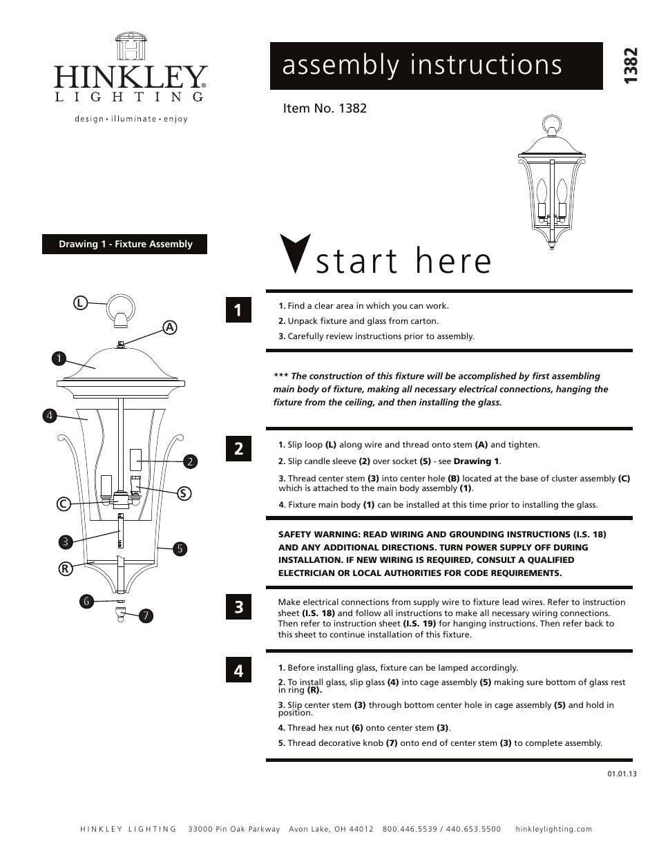 Hinkley Lighting CHESTERFIELD 1382 User Manual | 3 pages