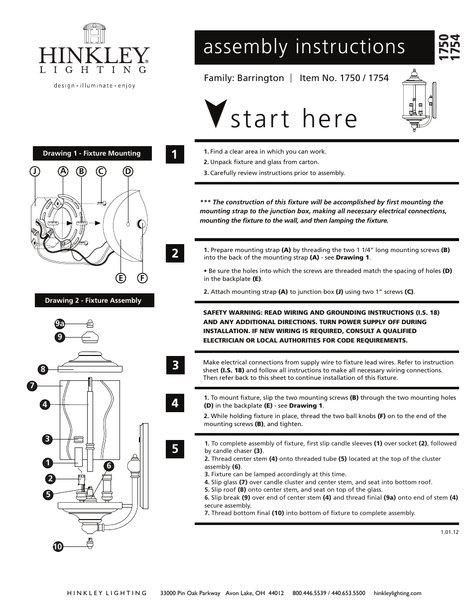 Hinkley Lighting BARRINGTON 1754 User Manual | 3 pages