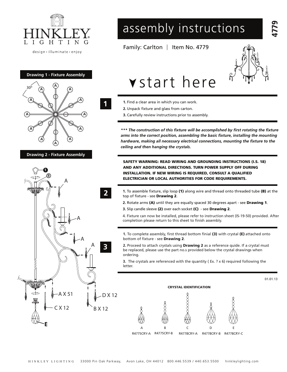Hinkley Lighting CARLTON 4779SL User Manual | 4 pages