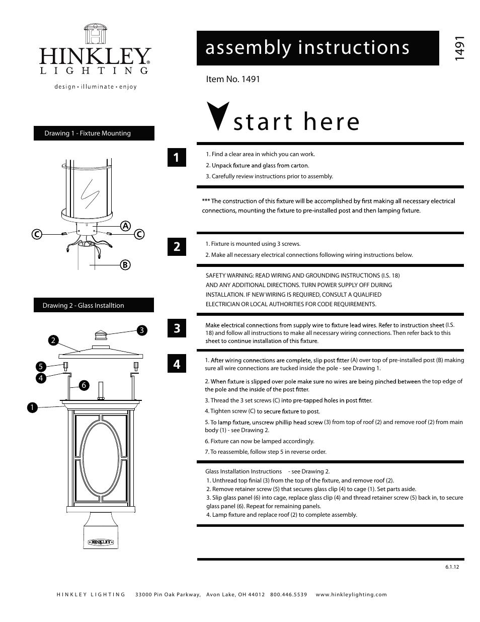 Hinkley Lighting RANDOLPH 1491 User Manual | 2 pages