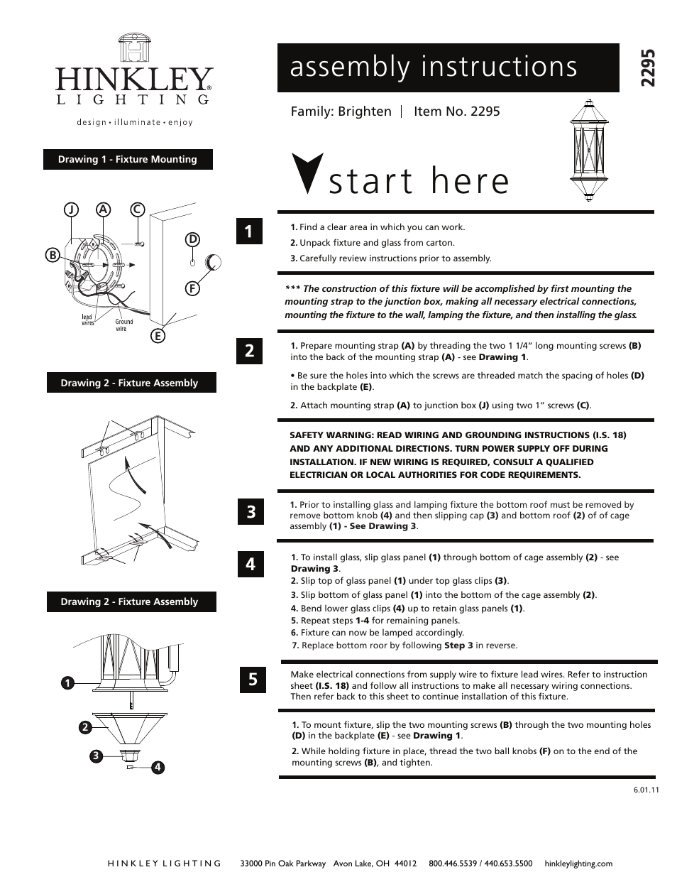 Hinkley Lighting BRIGHTON 2295 User Manual | 2 pages