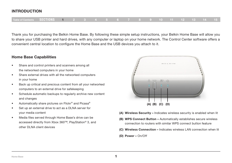 Belkin Home Base F5L049 User Manual | Page 3 / 58