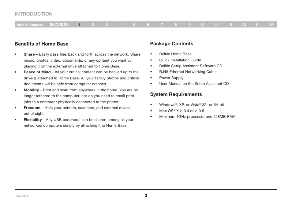 Belkin Home Base F5L049 User Manual | Page 4 / 58