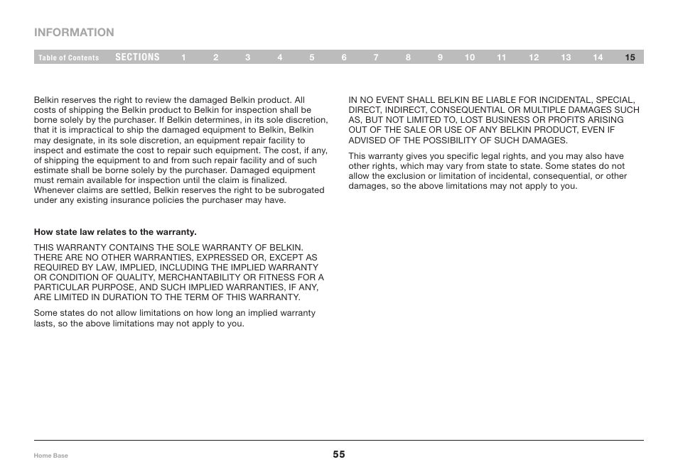 Belkin Home Base F5L049 User Manual | Page 57 / 58