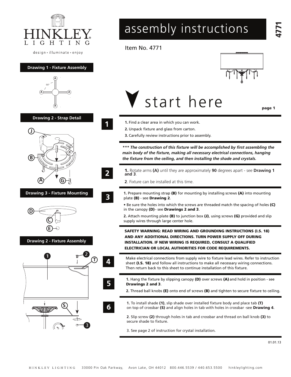 Hinkley Lighting CARLTON 4771SL User Manual | 3 pages