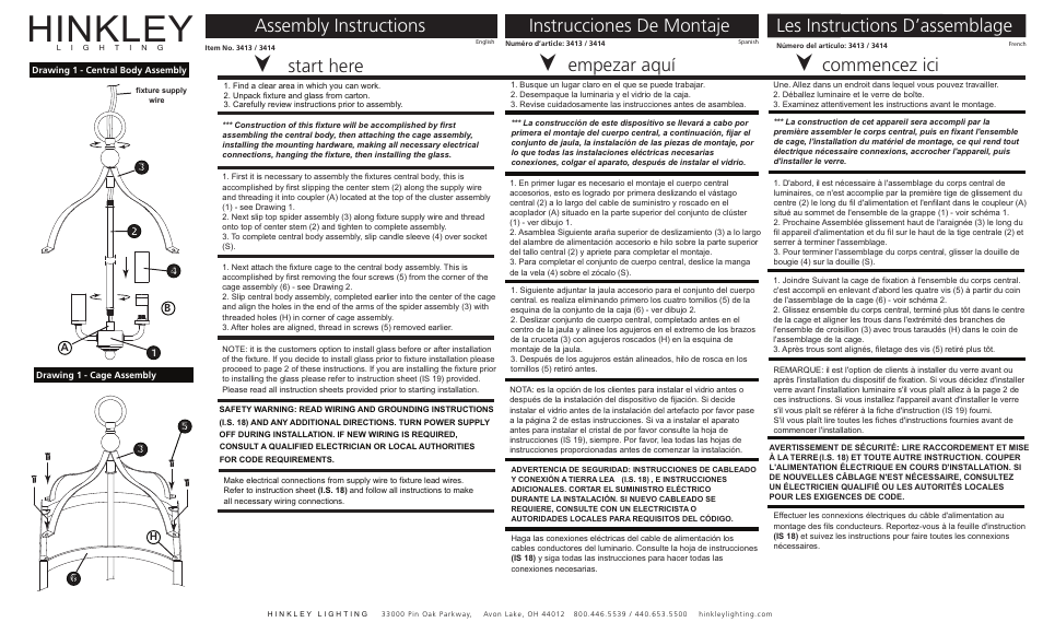 Hinkley Lighting CLARENDON 3414BZ User Manual | 4 pages