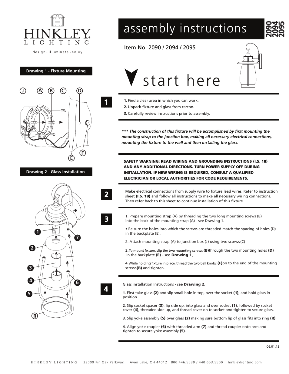Hinkley Lighting CALISTOGA 2095 User Manual | 3 pages