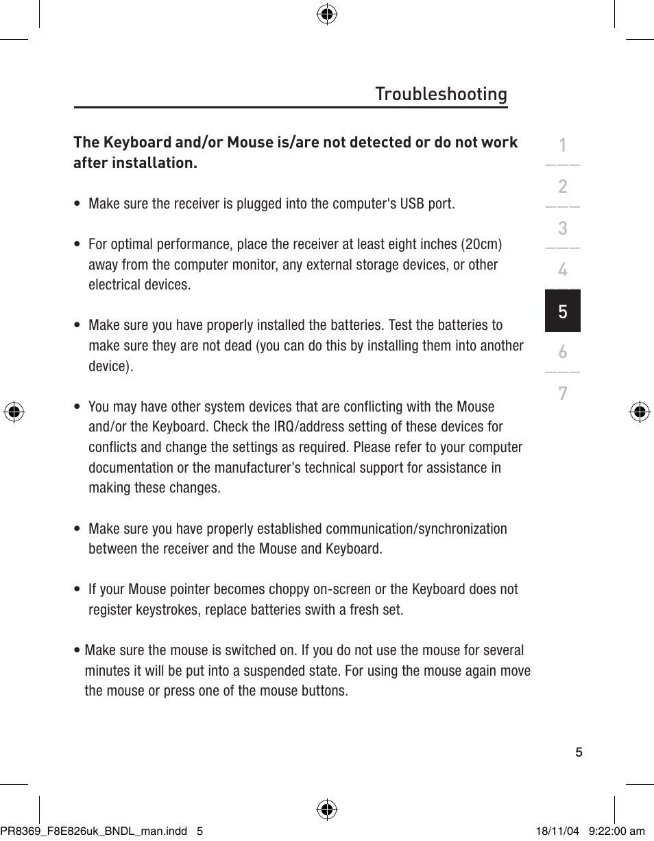 5troubleshooting | Belkin F8E846UKBNDL User Manual | Page 8 / 13
