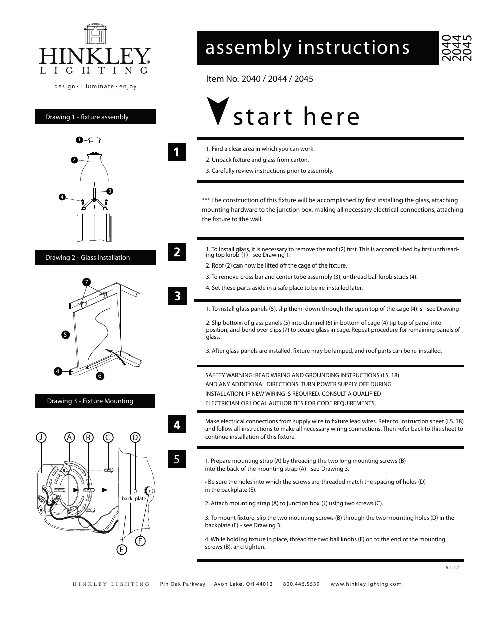 Hinkley Lighting BINGHAM 2045 User Manual | 3 pages