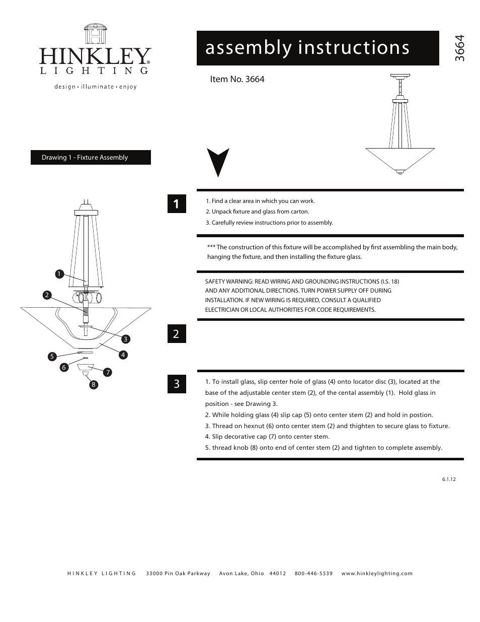 Hinkley Lighting DILLON 3664BN User Manual | 2 pages