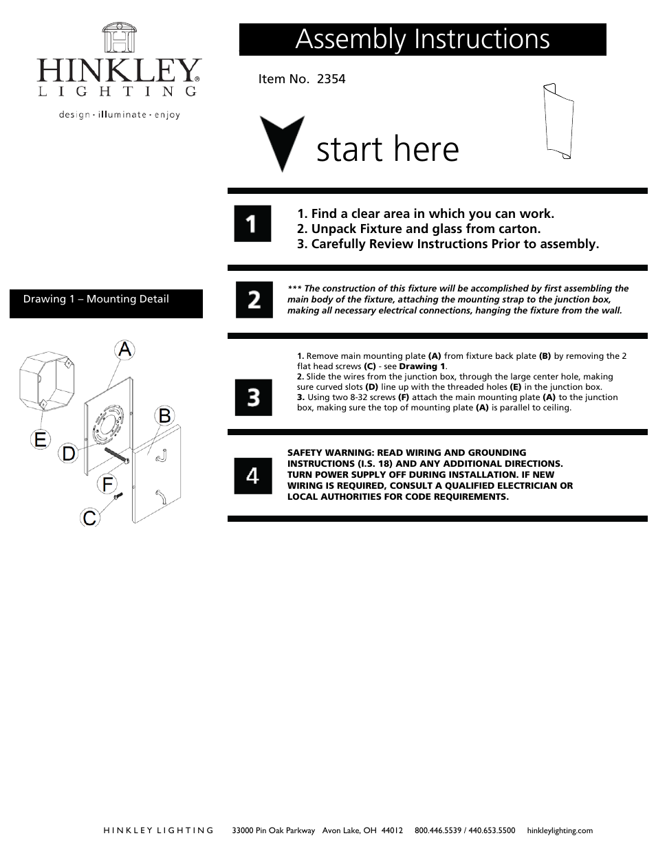 Hinkley Lighting SURF 2354 User Manual | 3 pages