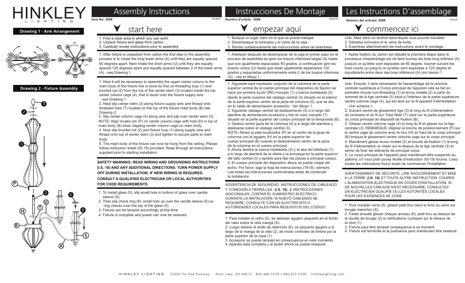 Hinkley Lighting CELINE 3088GF User Manual | 3 pages