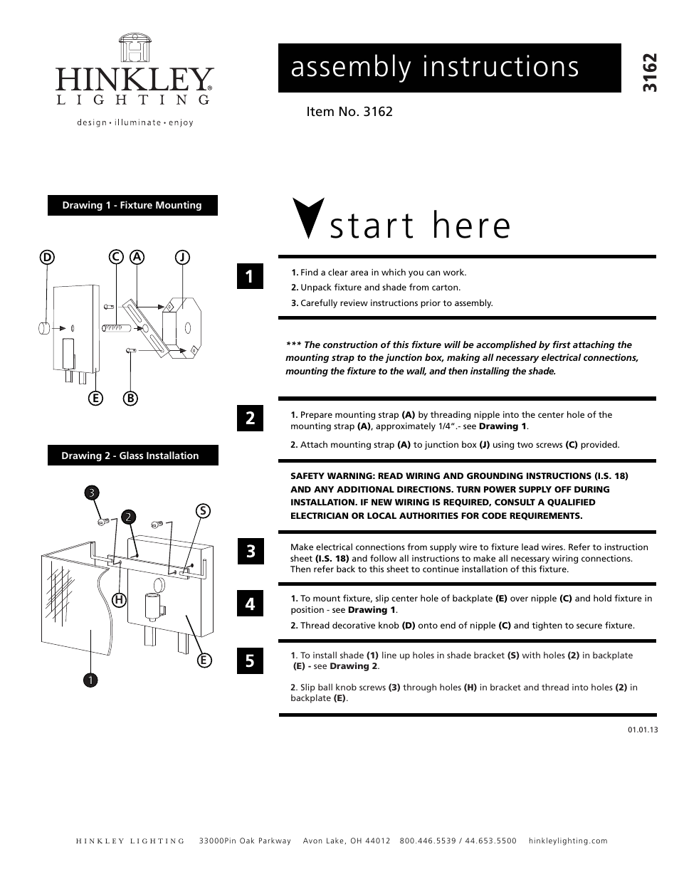 Hinkley Lighting LANZA 3162OZ User Manual | 2 pages