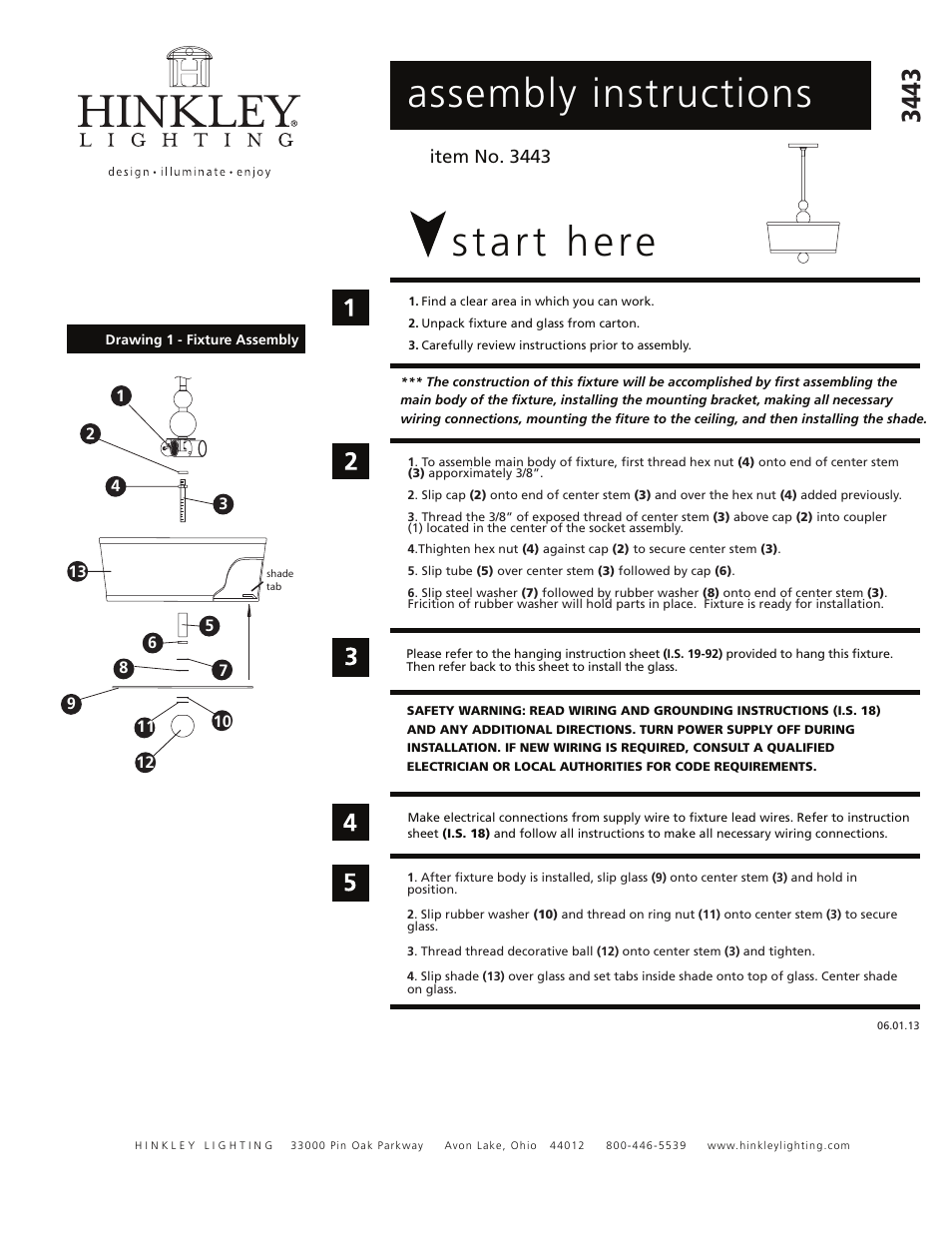 Hinkley Lighting ZELDA 3443PN User Manual | 3 pages