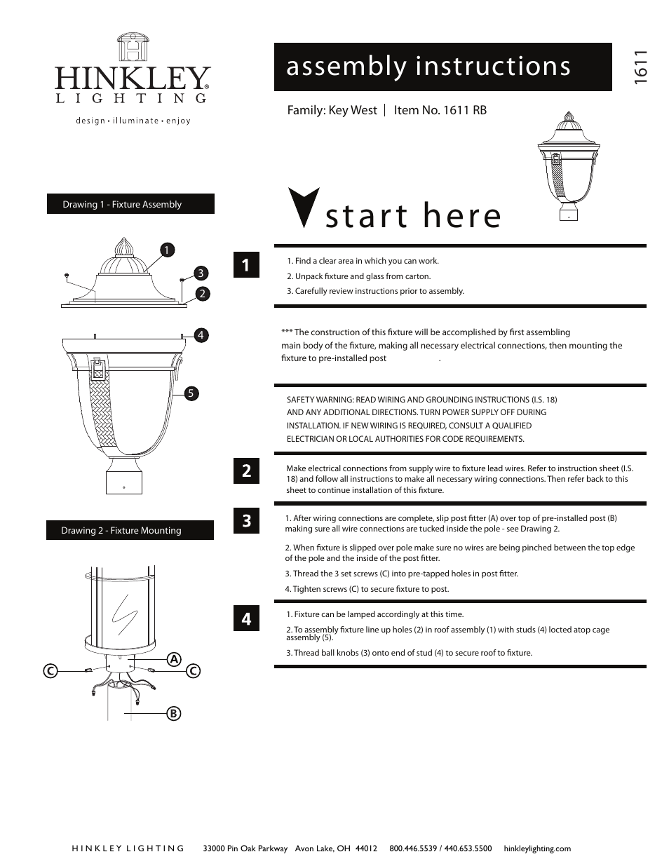 Hinkley Lighting KEY WEST 1611RB User Manual | 2 pages