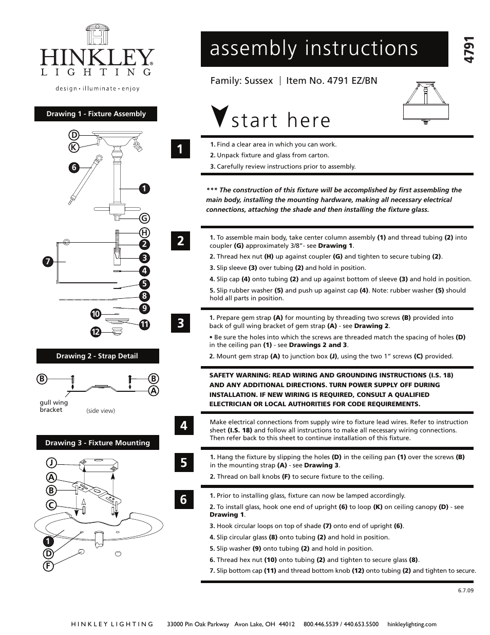 Hinkley Lighting SUSSEX 4791EZ User Manual | 2 pages