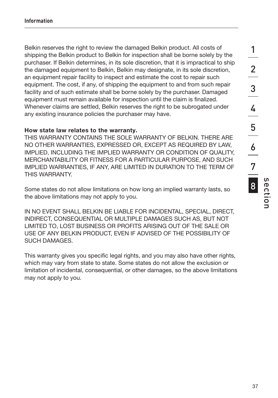 Belkin F1DC108B-DR User Manual | Page 39 / 40