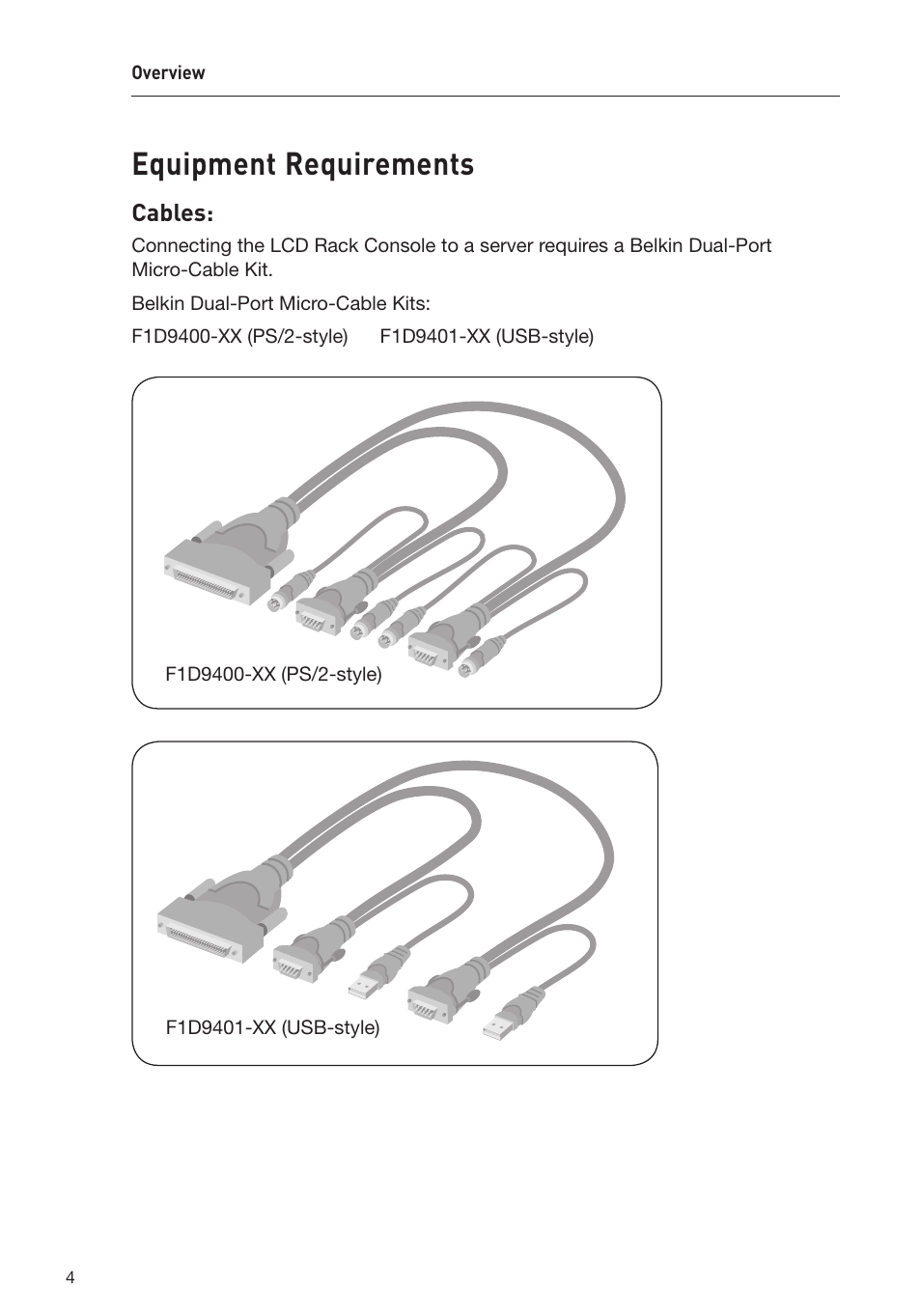 Equipment requirements | Belkin F1DC108B-DR User Manual | Page 6 / 40