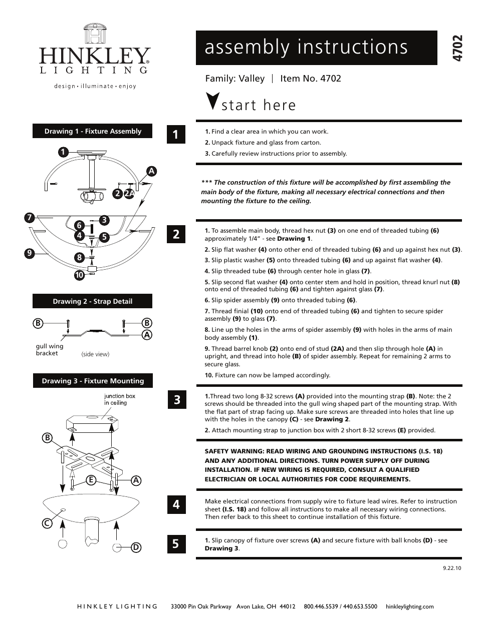 Hinkley Lighting VALLEY 4702VK User Manual | 2 pages