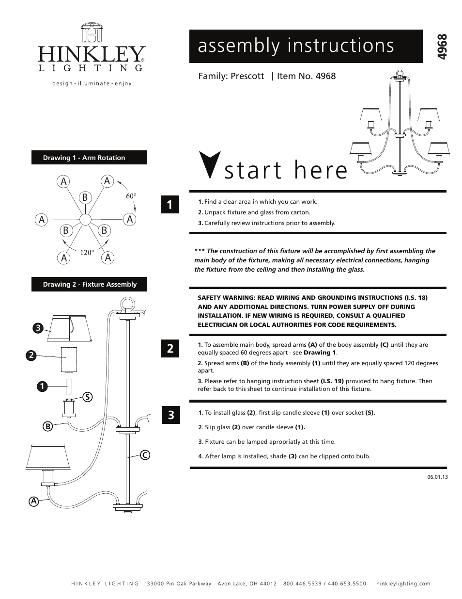 Hinkley Lighting PRESCOTT 4968OB User Manual | 3 pages