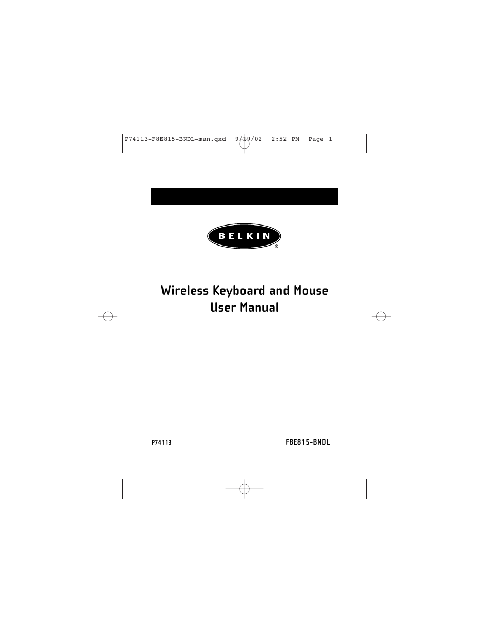 Belkin F8E815-BNDL User Manual | 17 pages