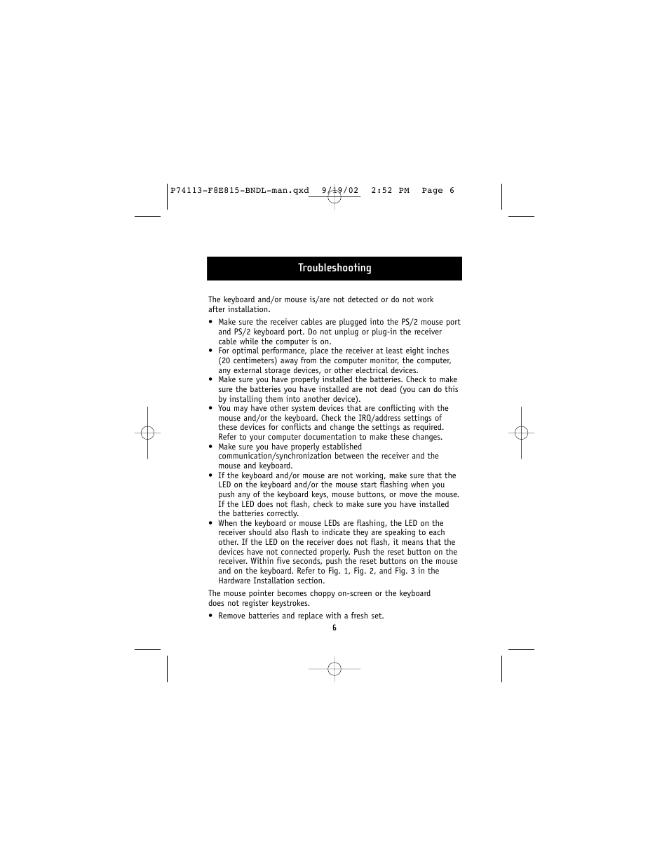 Troubleshooting | Belkin F8E815-BNDL User Manual | Page 10 / 17