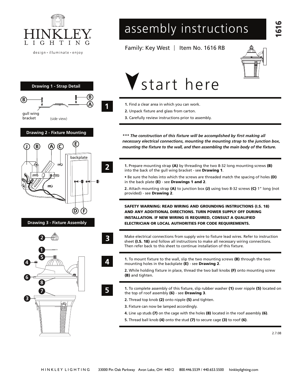 Hinkley Lighting KEY WEST 1616RB User Manual | 3 pages