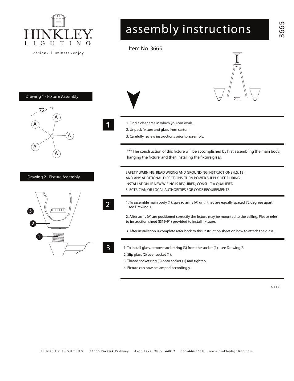 Hinkley Lighting DILLON 3665BN User Manual | 2 pages